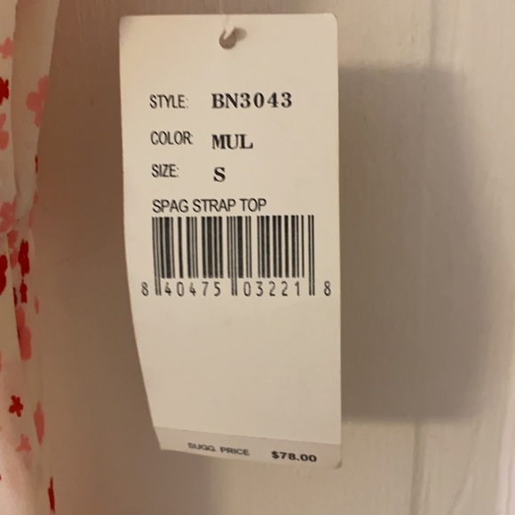 Y2K True Meaning Pink White Print Top NWT Small - Picture 4 of 7